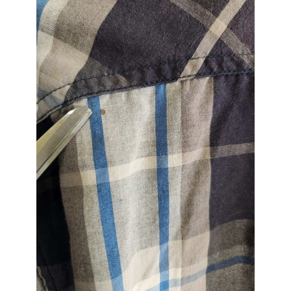 Levis Mens M blue gray plaid long sleeve button down casual‎ shirt - Picture 6 of 12